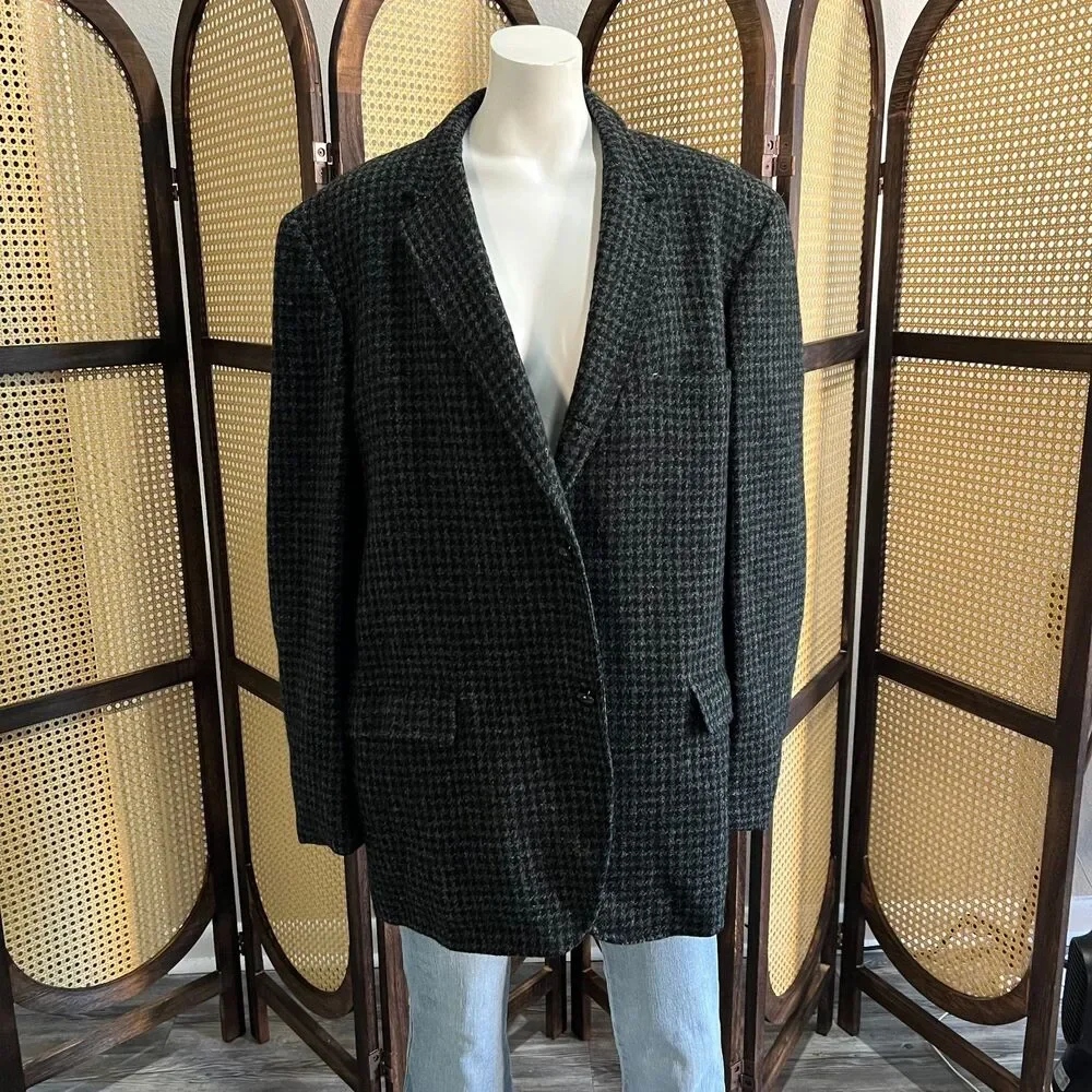 Vintage Harris Tweed 100% Wool Houndstooth Blazer Jacket – 44R - Picture 9 of 9